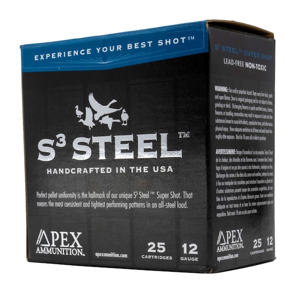 APEX S312-2 Waterfowl S3 Steel Shotgun Ammo 12 Gauge 3 in. 1-1/4 oz #2 Steel Shot